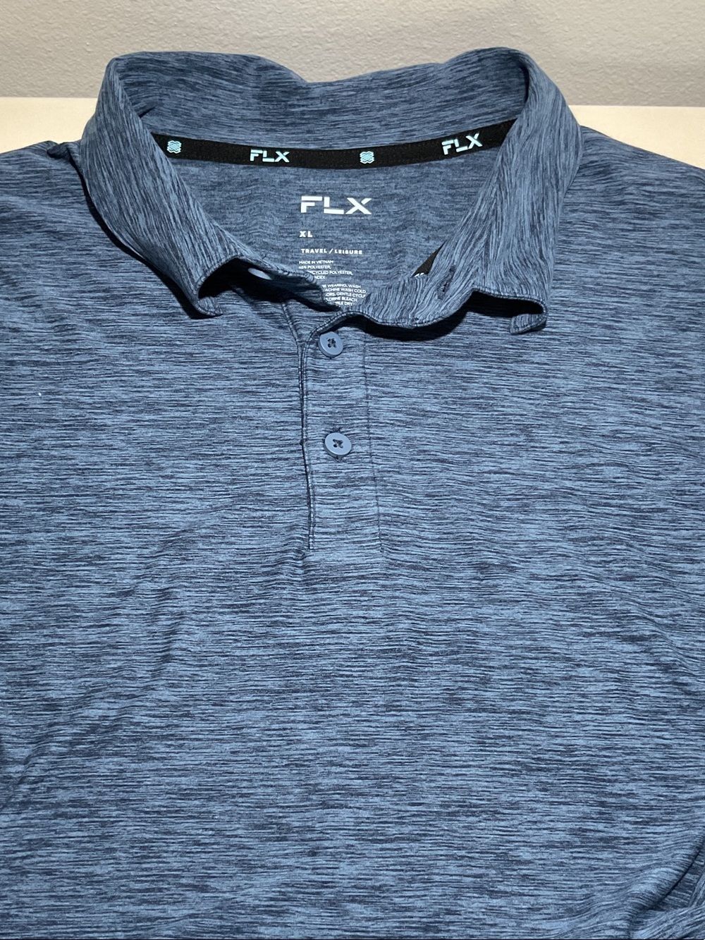 FLX Men's Blue Heather Polo Shirt